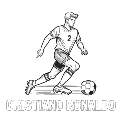 Online izdelana pobarvanka - Pobarvanka imena CRISTIANO RONALDO in pobarvanka nogometaša