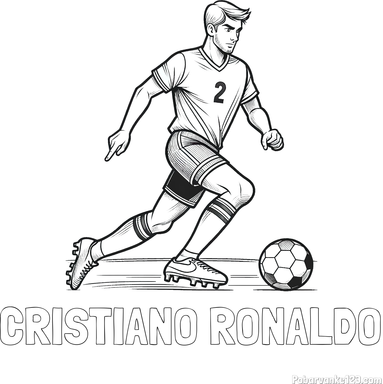 Pobarvanka imena CRISTIANO RONALDO in pobarvanka nogometaša