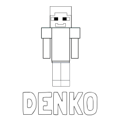 Online izdelana pobarvanka - Pobarvanka imena DENKO in pobarvanka Minecraft glavnega junaka