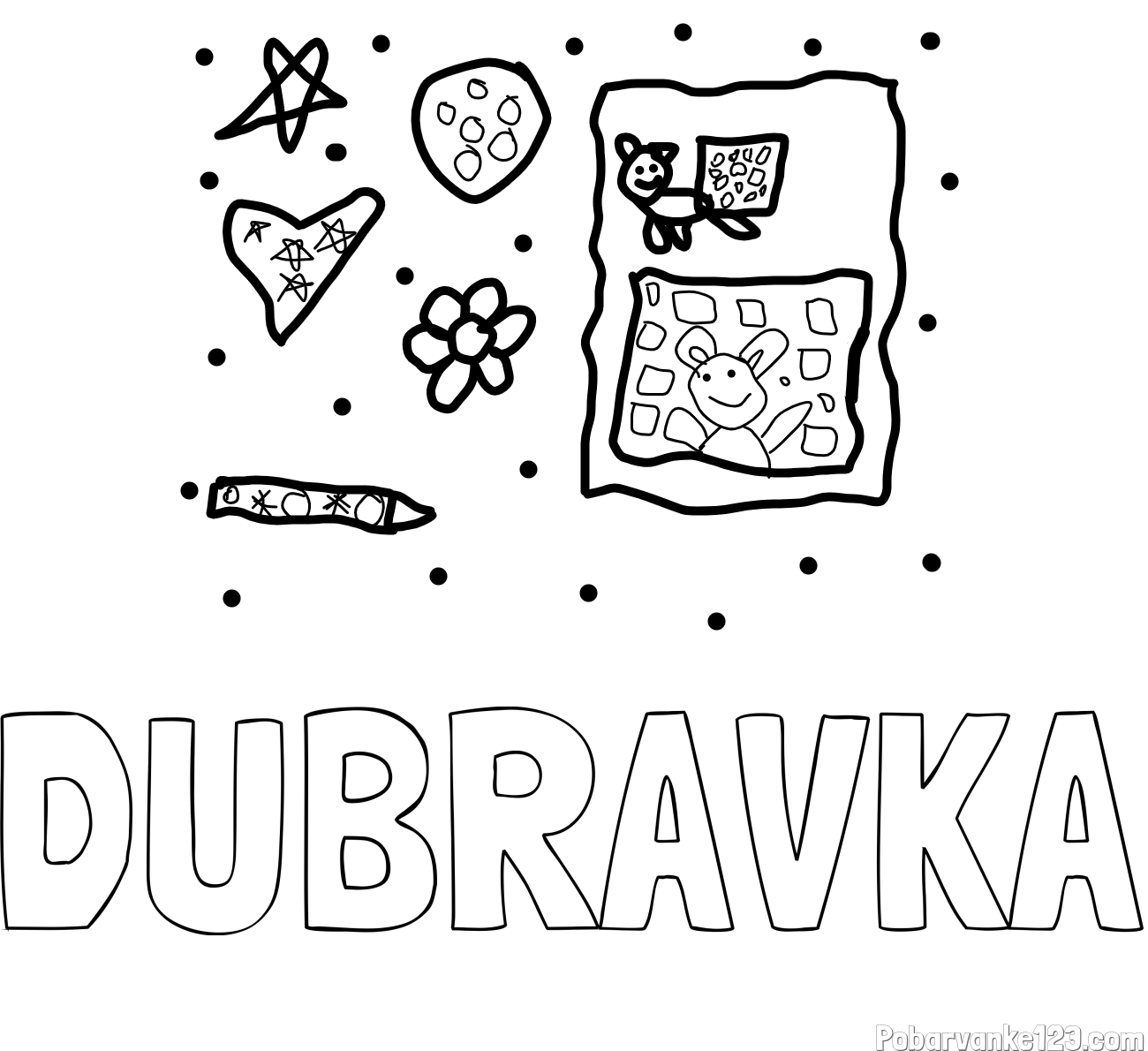 Pobarvanka imena DUBRAVKA in za      lorin