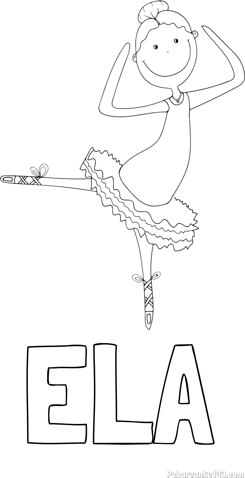 Pobarvanka imena ELA in pobarvanka balerine