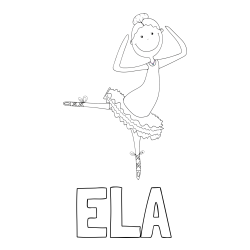 Online izdelana pobarvanka - Pobarvanka imena ELA in pobarvanka balerine