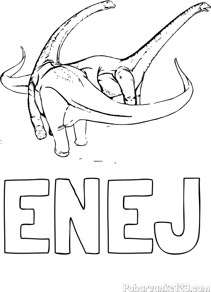 Pobarvanka imena ENEJ in pobarvanka dinozavra Alamosaurus