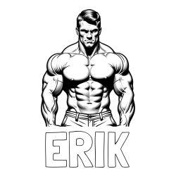 Pobarvanka imena ERIK in pobarvanka bodybuilder-ja