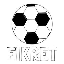 Pobarvanka imena FIKRET in pobarvanka nogometne žoge