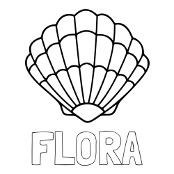 Pobarvanka imena FLORA in pobarvanka školjke