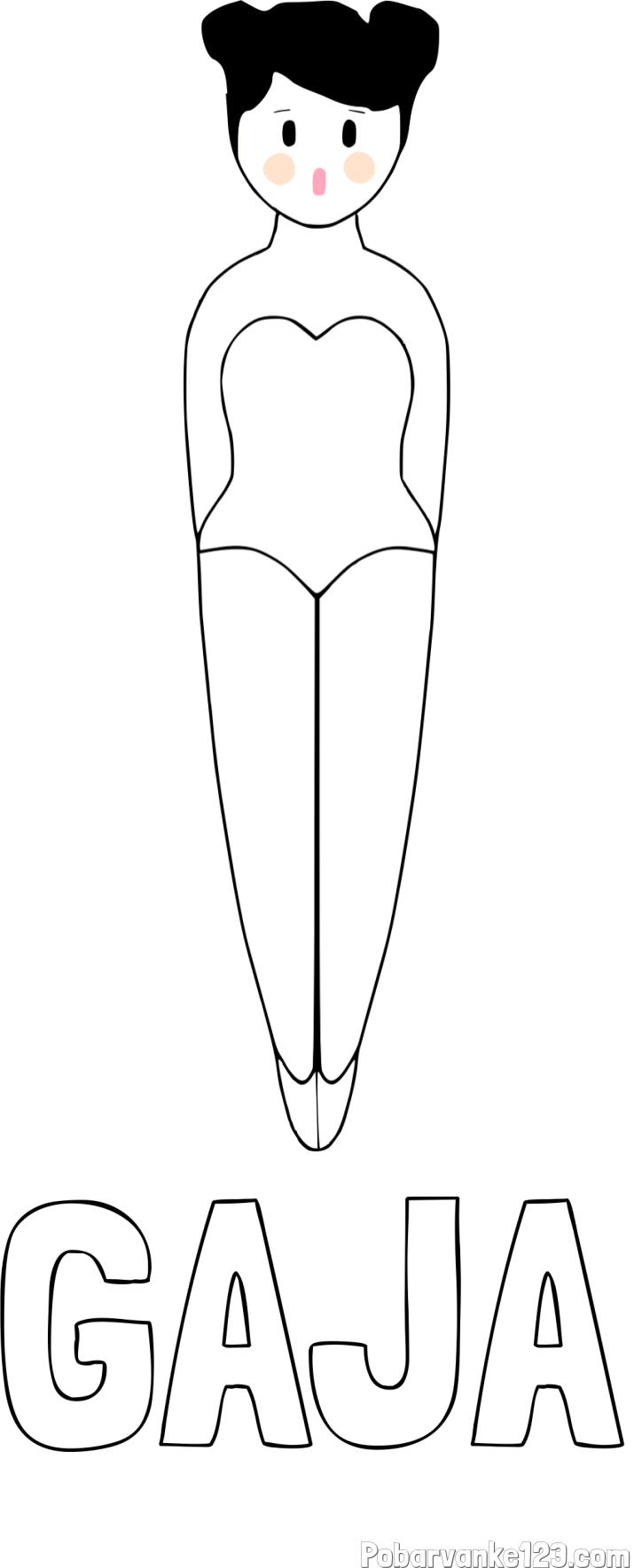 Pobarvanka imena GAJA in enostavna pobarvanka baletke