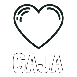 Pobarvanka imena GAJA in pobarvanka lepega srčka