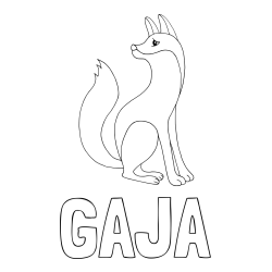 Online izdelana pobarvanka - Pobarvanka imena GAJA in pobarvanka ljubke lisičke