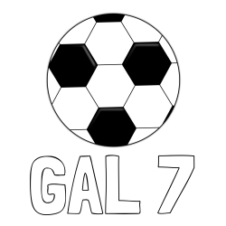 Online izdelana pobarvanka - Pobarvanka imena GAL 7 in pobarvanka nogometne žoge