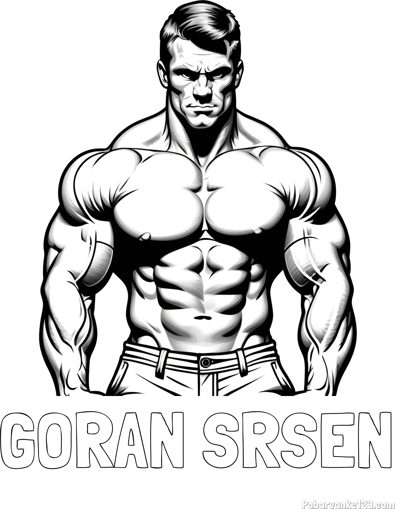 Pobarvanka imena GORAN SRŠEN in pobarvanka bodybuilder-ja