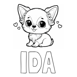 Pobarvanka imena IDA in pobarvanka čivave