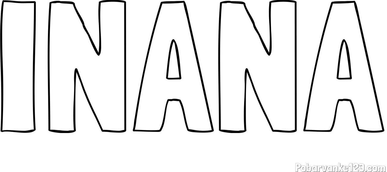 Pobarvanka imena INANA