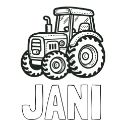 Online izdelana pobarvanka - Pobarvanka imena JANI in pobarvanka čudovitega traktorja