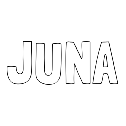 Online izdelana pobarvanka - Pobarvanka imena JUNA