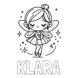Online izdelana pobarvanka - Pobarvanka imena KLARA in otroška pobarvanka čarobne vile