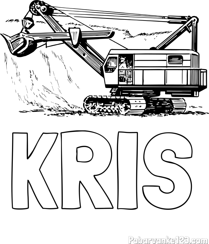 Pobarvanka imena KRIS in pobarvanka bagra 2