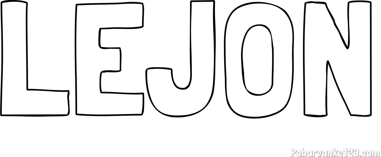 Pobarvanka imena LEJON
