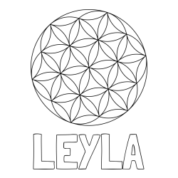 Online izdelana pobarvanka - Pobarvanka imena LEYLA in mandale 2