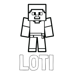 Pobarvanka imena LOTI in pobarvanka Minecraft figurice
