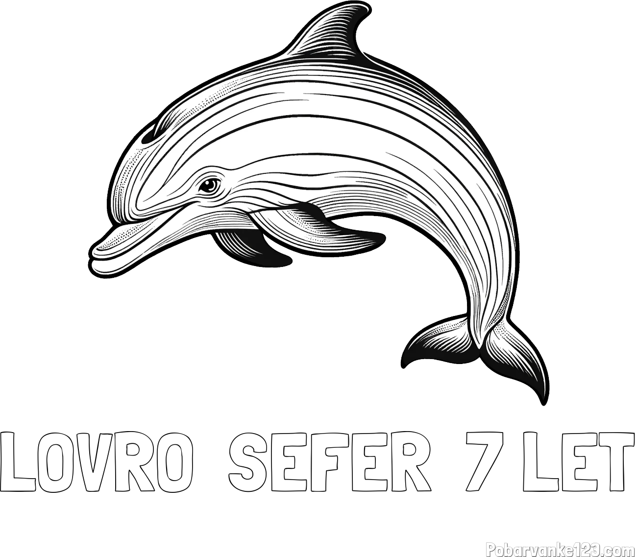 Pobarvanka imena LOVRO  ŠEFER  7 LET in pobarvanka lepega delfina