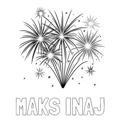 Online izdelana pobarvanka - Pobarvanka imena MAKS INAJ in pobarvanke velikega ognjemeta