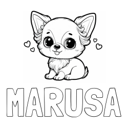 Online izdelana pobarvanka - Pobarvanka imena MARUŠA in pobarvanka čivave