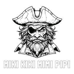 Online izdelana pobarvanka - Pobarvanka imena MIKI KIKI MIMI PIPI in pobarvanka zlobnega gusarja