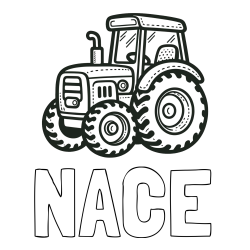 Pobarvanka imena NACE in pobarvanka čudovitega traktorja