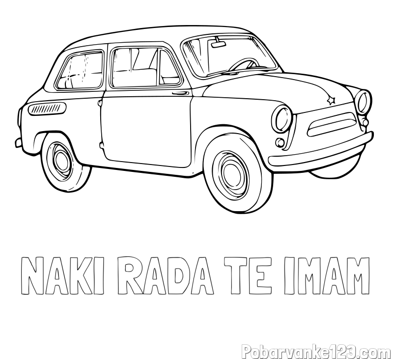 Pobarvanka imena NAKI RADA TE IMAM in pobarvanka fička