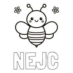 Pobarvanka imena NEJC in otroška pobarvanka čebele