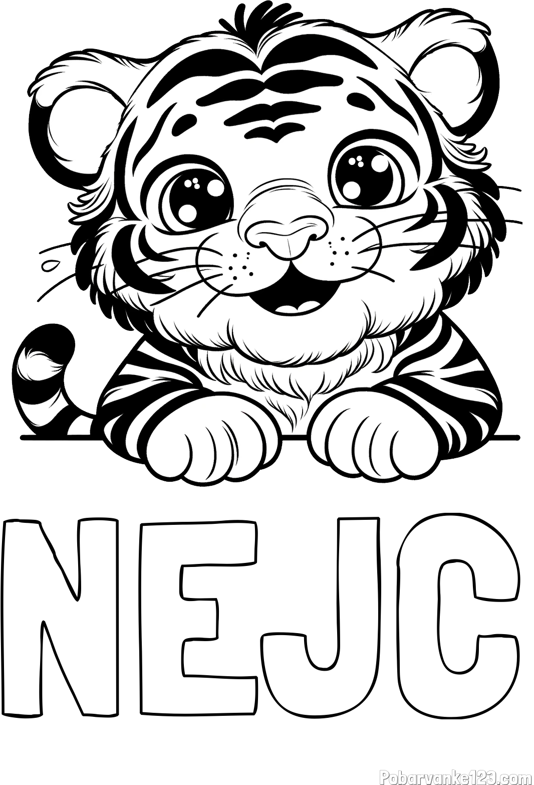 Pobarvanka imena NEJC in pobarvanka tigrček