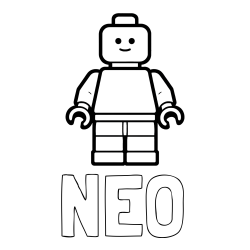 Online izdelana pobarvanka - Pobarvanka imena NEO in pobarvanka LEGO figurice fanta