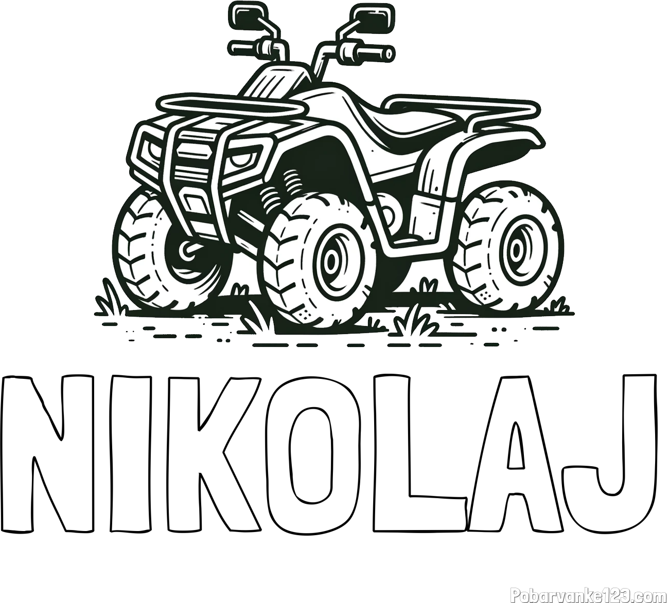 Pobarvanka imena NIKOLAJ in pobarvanka štirikolesnika
