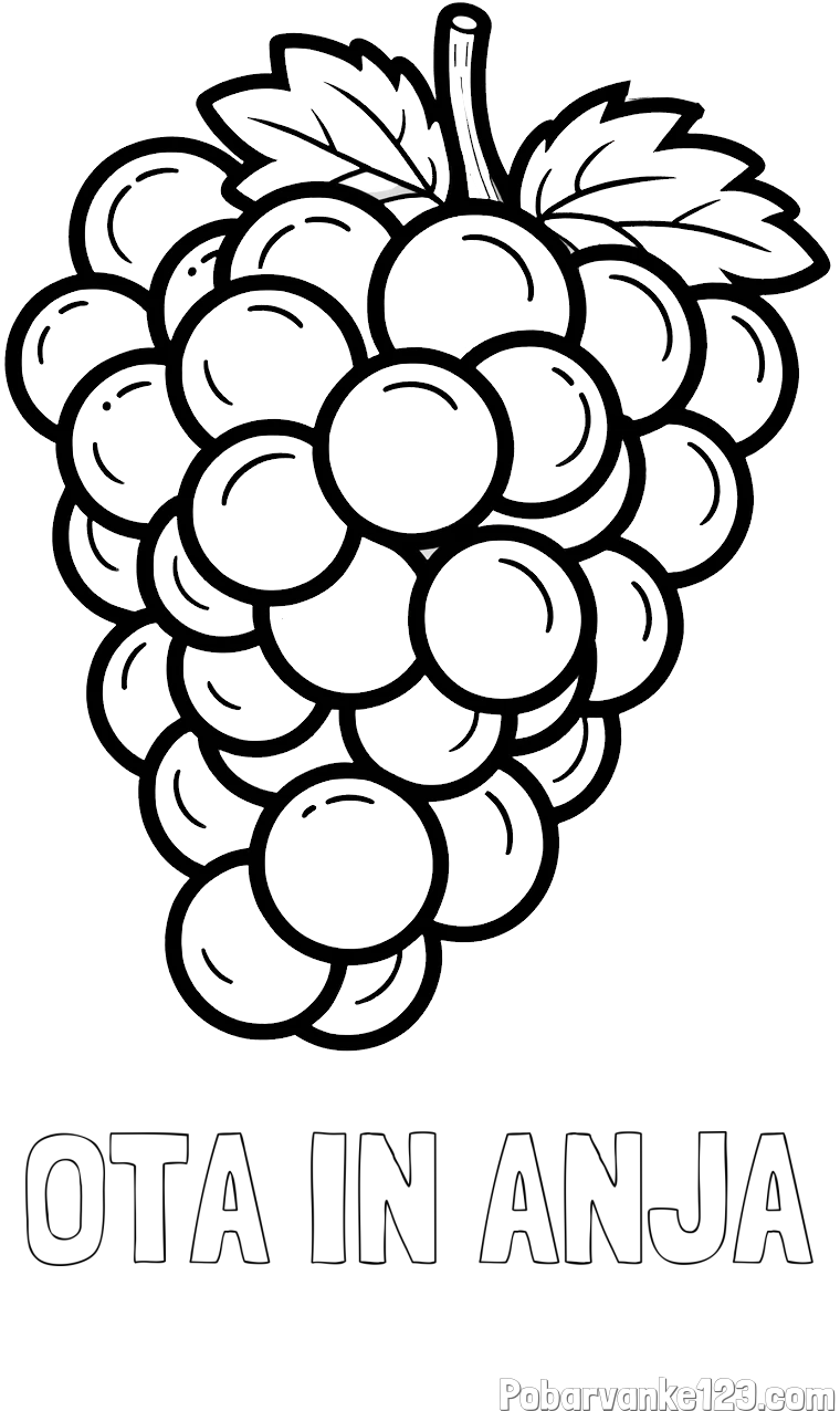 Pobarvanka imena OTA IN ANJA in pobarvanka grozdja z velikimi rozinami