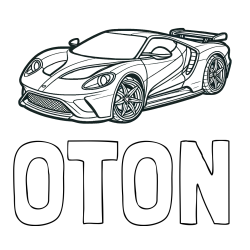 Online izdelana pobarvanka - Pobarvanka imena OTON in Športni avtomobil