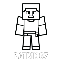 Online izdelana pobarvanka - Pobarvanka imena PATRIK 67 in pobarvanka Minecraft figurice