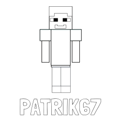 Online izdelana pobarvanka - Pobarvanka imena PATRIK67 in pobarvanka Minecraft glavnega junaka