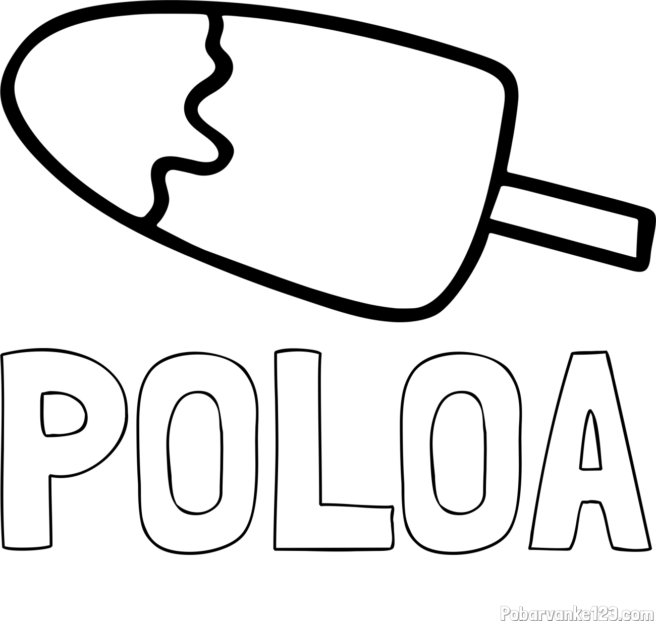 Pobarvanka imena POLOA in pobarvanka lučke (sladoled na palčki)