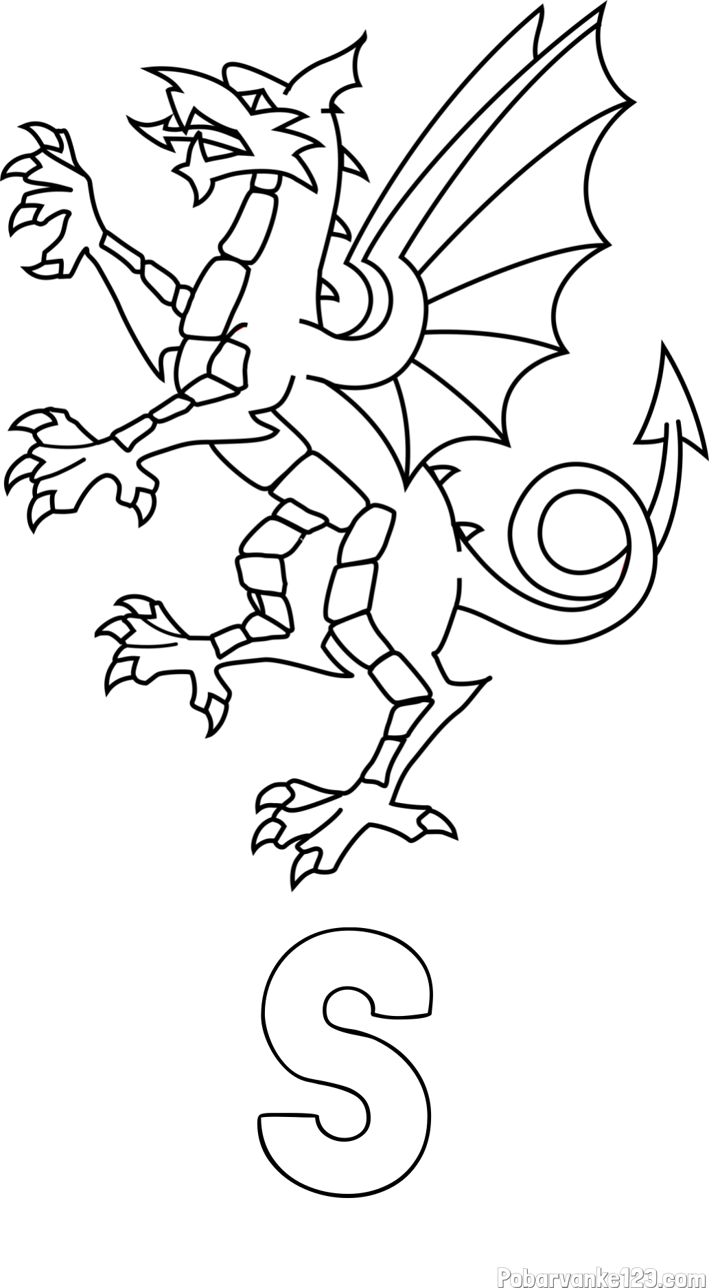 Pobarvanka imena S in pobarvanka zmaja