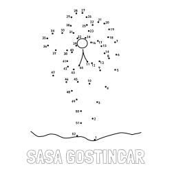 Online izdelana pobarvanka - Pobarvanka imena SAŠA GOSTINČAR in Črtna pobarvanka cvetlice