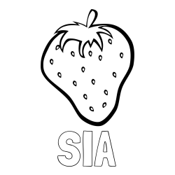Pobarvanka imena SIA in pobarvanka sočne jagode