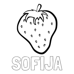 Online izdelana pobarvanka - Pobarvanka imena SOFIJA in pobarvanka sočne jagode