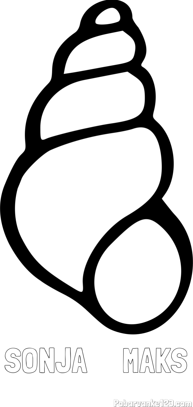 Pobarvanka imena SONJA     MAKS in pobarvanka školjke morskega polžka