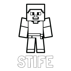 Online izdelana pobarvanka - Pobarvanka imena STIFE in pobarvanka Minecraft figurice