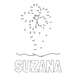 Pobarvanka imena SUZANA in Črtna pobarvanka cvetlice