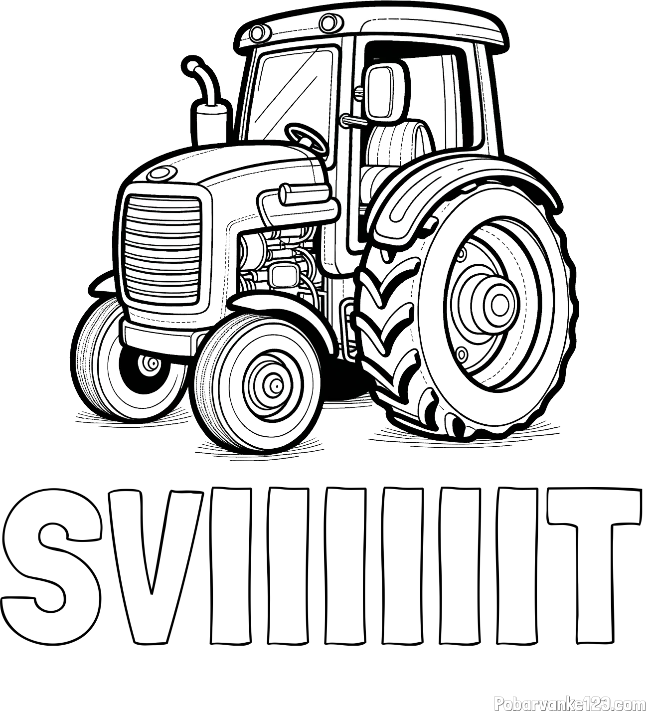 Pobarvanka imena SVIIIIIIT in pobarvanka starega, a lepega traktorja