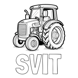 Online izdelana pobarvanka - Pobarvanka imena SVIT in pobarvanka starega, a lepega traktorja
