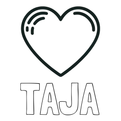 Pobarvanka imena TAJA in pobarvanka lepega srčka