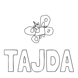 Online izdelana pobarvanka - Pobarvanka imena TAJDA in MUCTULJČEK